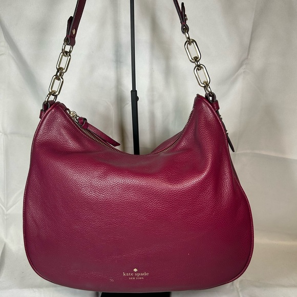kate spade Handbags - 🎄🎄Kate Spade Burgundy Leather Hobo Shoulder Bag